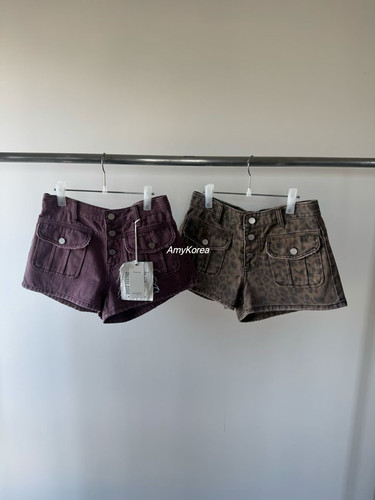 tempting Amy韩代 26春夏 东大门 洋气豹纹 工装口袋 休闲短裤