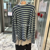 THAN t恤 Amy韩代 东大门 MORE 长袖 25fw 圆领条纹 休闲百搭