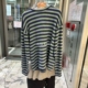 THAN t恤 Amy韩代 东大门 MORE 长袖 25fw 圆领条纹 休闲百搭