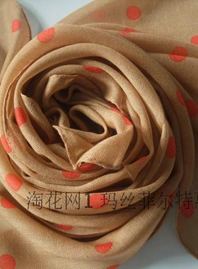 圆点100%羊毛驼色红点女冬季