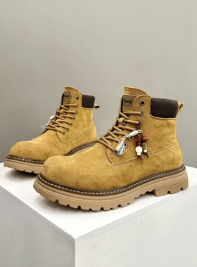 踢不烂大黄靴男女2025新款男鞋户外登山马丁靴大黄蜂工装防水靴子