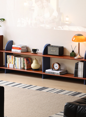 小万家具/北欧包豪斯实木上墙落地中古收纳成列架客厅靠墙电视柜