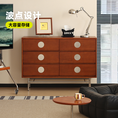 小万黄杨木复古六斗柜波点设计