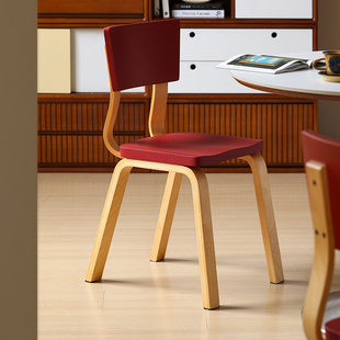 小万/中古风餐椅多巴胺大师设计ins原木风网红复古创意极简椅子