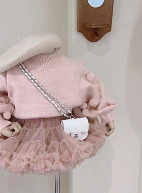 法国女童tutu裙秋冬季女宝宝礼服半身裙洋气兔兔裙儿童公主蓬蓬裙