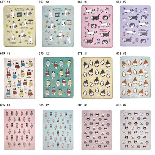 日本Kusuguru法兰绒保暖毯子印花