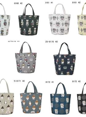 日本Kusuguru刺绣猫咪手提包手拎包单肩包多隔层水杯位补习包8160