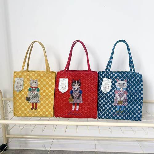 日本蜜豆公主提花手提包通勤潮流