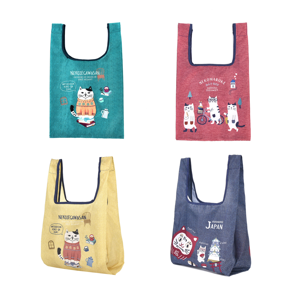 日本kusuguru印花猫咪购物袋
