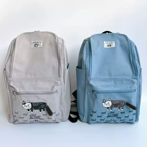 日本Kusuguru刺绣爬猫双肩包