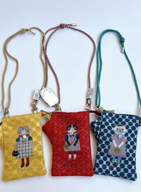 日本Kusuguru正品蜜豆公主提花手机包斜挎包单肩包布艺卡通包8617