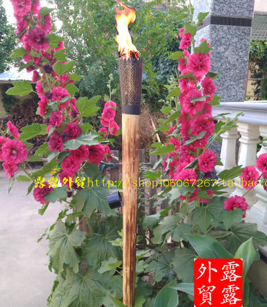 火把户外复古火炬篝火庙会木头火把别墅装风景区装饰火把反复使用