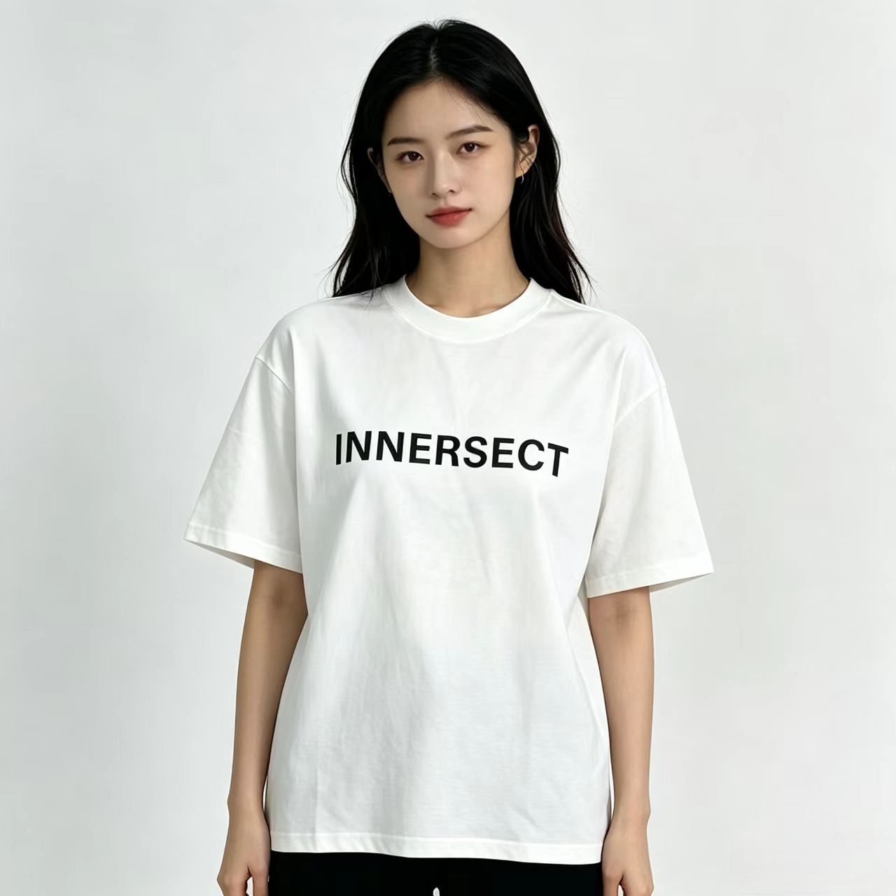 INNERSECT温感变色印花短袖男女重磅棉宽松T恤潮牌前后logo4686