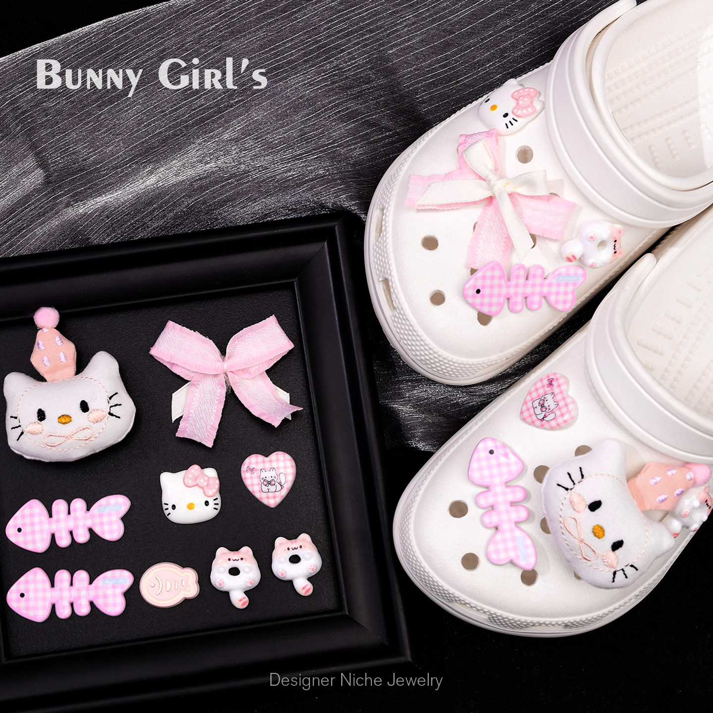 洞洞鞋配饰粉色KT猫立体可爱鞋花配件DIY饰品可拆卸鞋扣适配CR0CS,饰品/流行首饰/时尚饰品新,其他DIY饰品配件,淘宝优惠券,粉丝福利购,淘宝优惠卷