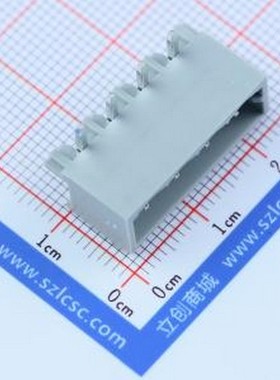 450针座连接器-弯形-04P-5.0mm灰色 插拔式接线端子 5mm 1x4P 排