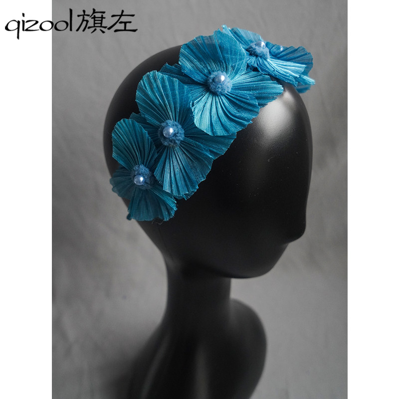 发箍真丝麻法式花朵百搭