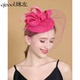 旗左 欧美风新娘网纱小礼帽复古旗袍名媛宴会羽毛头饰花朵小帽子