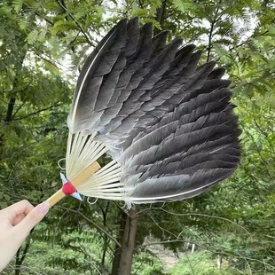 鹅毛扇孔明羽扇诸葛亮同款羽毛扇子三层羽扇工艺扇端午礼品扇子