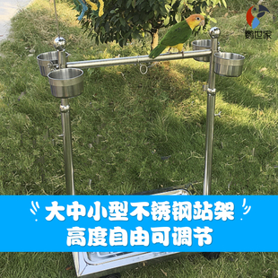 黄边小金太牡丹玄凤金凯克大中小型鹦鹉不锈钢可升降站架脚环脚链