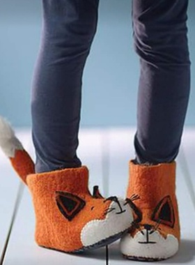 sew heart felt england亲子儿童羊毛毡拖鞋卡通动物秋冬英国进口