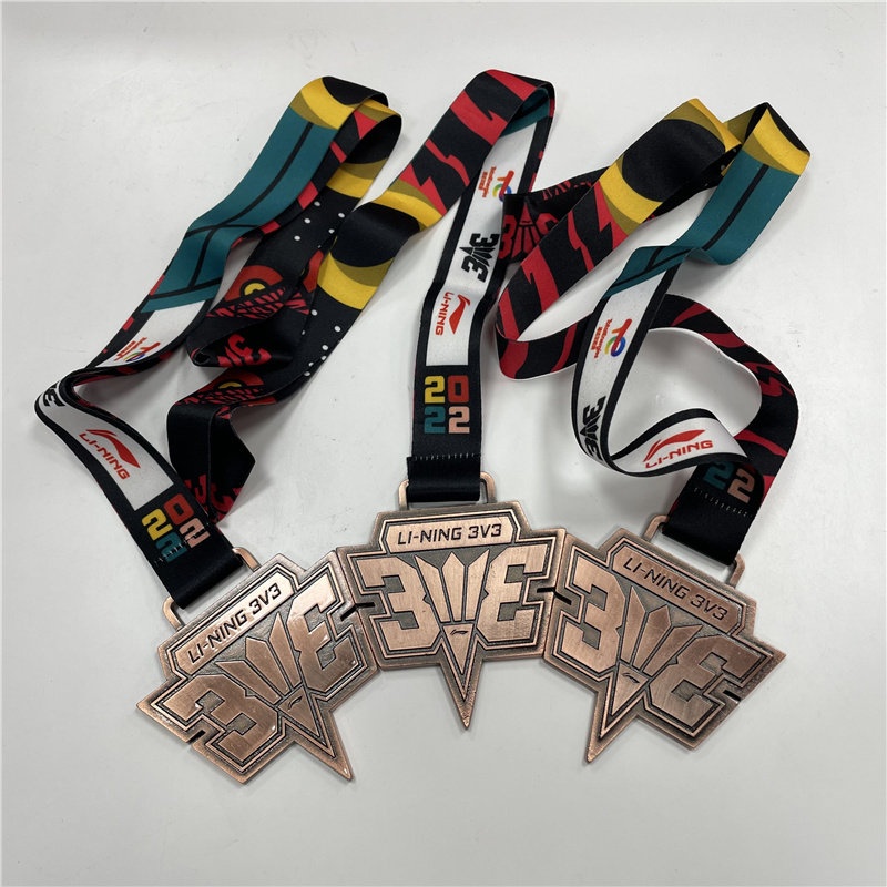 3v3比赛奖牌冠军亚军季军铜牌金属挂牌运动会纪念奖章