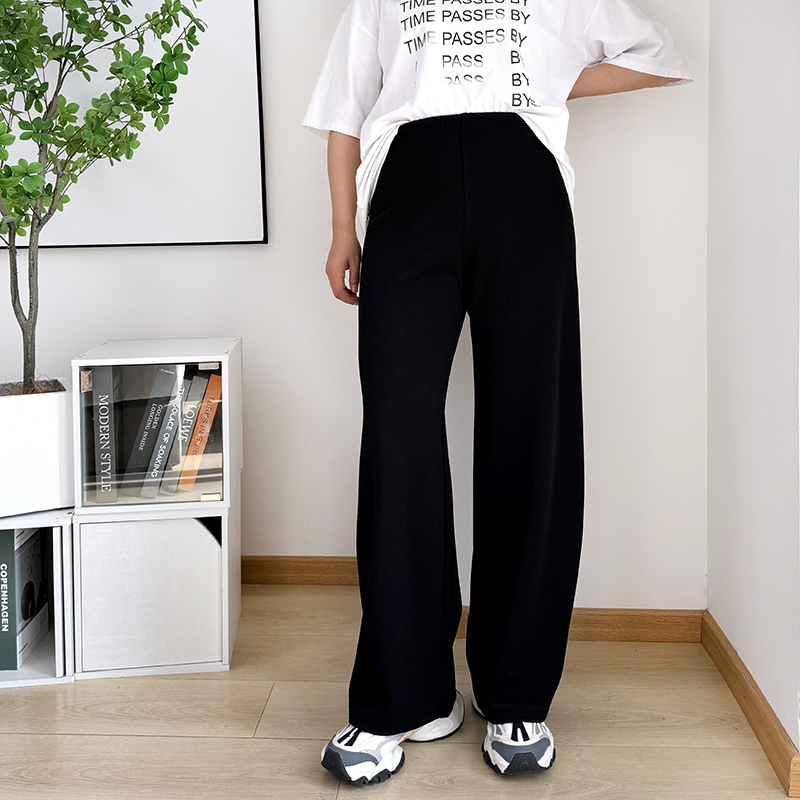 大码高个子直筒裤女夏季松紧高腰休闲女裤显瘦裤子胖mm长裤夏