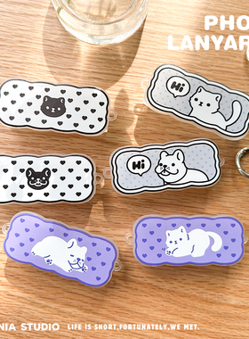 Sonia原创可拆卸手机背夹情侣款挂绳斜挎手提可调节尼龙绳百搭