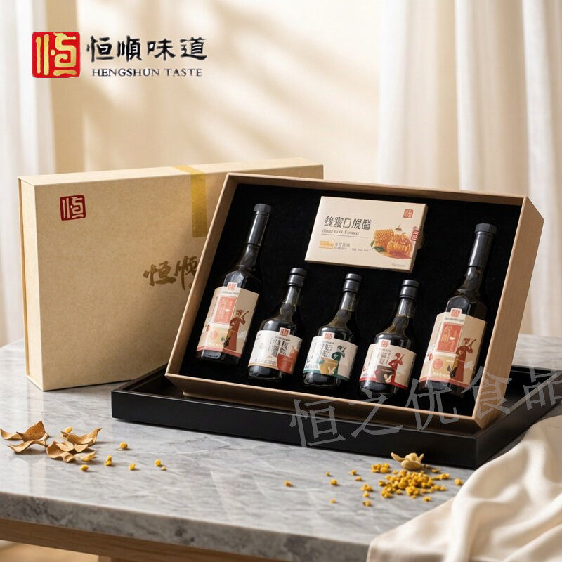 恒顺醋醋顺意礼盒 恒顺香醋蟹醋饺子醋蜂蜜组合 镇江特产馈赠佳品
