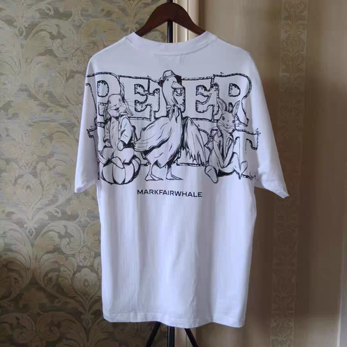 商场撤柜男春夏新款短袖T恤白色圆领纯棉柔软舒适透气亲肤印花潮t