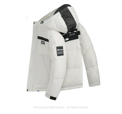 商场撤柜男士秋冬极寒羽绒服防风防水连帽硬壳免洗白鸭绒滑雪外套