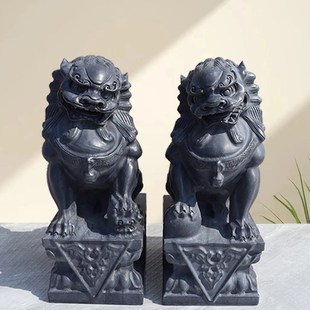 速發(fā)石獅子一對(duì)獅子石雕小石獅子青石石獅家用門(mén)口精雕青石石獅子