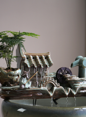 速发鱼缸流水配件循环水客厅家用假山办观喷泉加湿器招公室景财轮