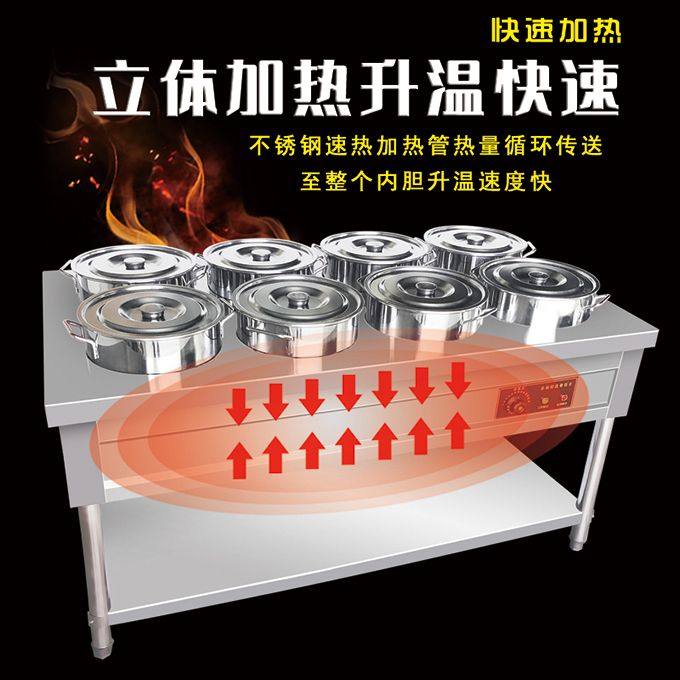 现货速发商用不锈钢保温粥车电加热灶台圆桶移动熬粥快餐车售饭台