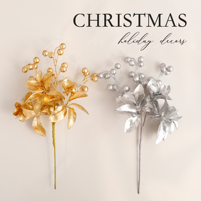 速发圣诞节装饰品插枝圣诞置布窗创意家用店铺橱树小摆件道具