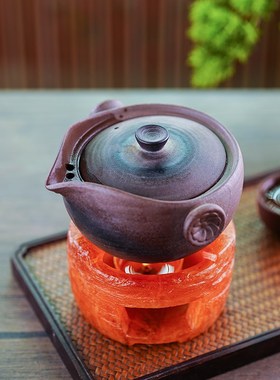 速发琉璃晴岚温茶器暖茶炉桌面装饰摆件温酒器烛台酒精炉保温底座