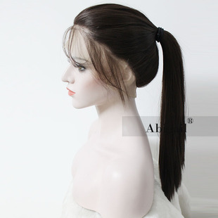 全手钩化纤自然逼真发际线随意分界长卷发全蕾丝假发full lacewig