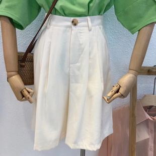 清仓特价 TIME STUDIO夏季直筒裤西装裤阔腿短裤显瘦百搭高腰薄款