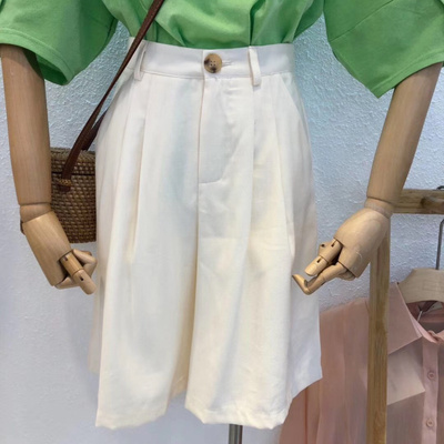 清仓特价 TIME STUDIO夏季直筒裤西装裤阔腿短裤显瘦百搭高腰薄款