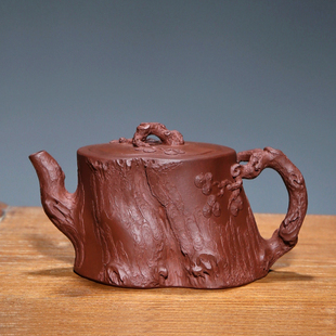 宜兴紫砂壶名门之后冯辉纯手工壶收藏原矿红皮龙230CC松风听香壶