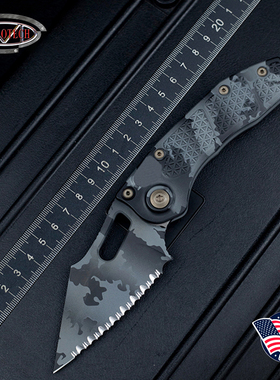 美国进口Microtech微技术史迪奇签名款Stitch暗针户外迷彩折叠刀
