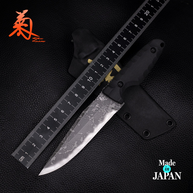 日本进口松田菊男手工刀km-925魁户外高硬度粉未钢战术生存小直刀