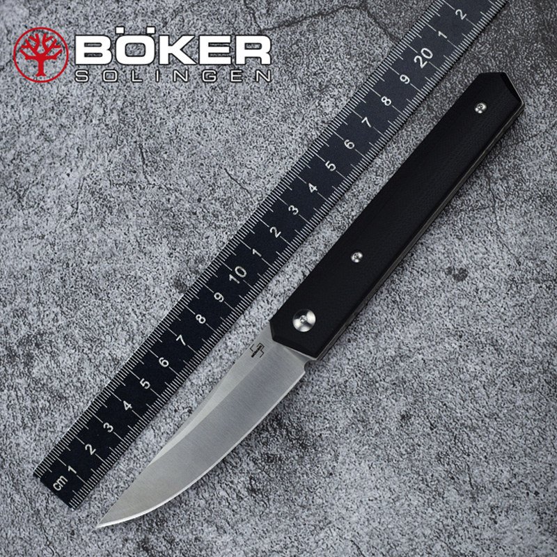 德国进口boker博克多功能不锈钢缎面EDC野营徒步户外便携防身直刀