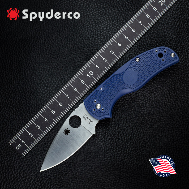 美国进口spyderco蜘蛛C41户外高硬度粉末钢轻量便携EDC随身折叠刀