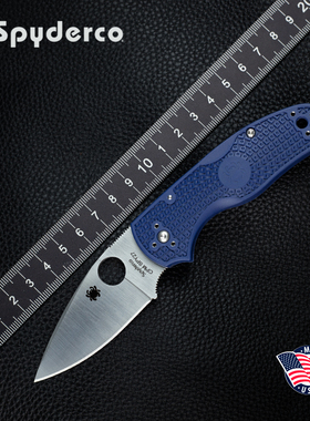 美国进口spyderco蜘蛛C41户外高硬度粉末钢轻量便携EDC随身折叠刀