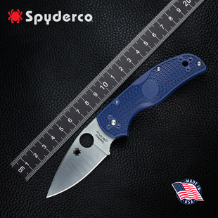 美国进口spyderco蜘蛛C41户外高硬度粉末钢轻量便携EDC随身折叠刀