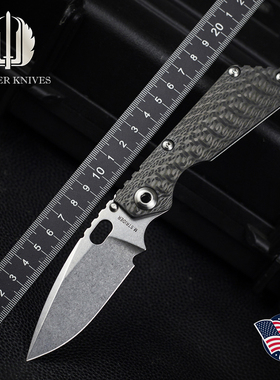 美国Strider挺进者2025刀展定制款SNG户外野营防身碳纤维柄折叠刀