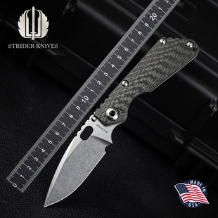 美国Strider挺进者2025刀展定制款SNG户外野营防身碳纤维柄折叠刀