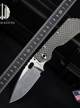 美国Strider挺进者2025刀展定制款SMF户外高硬度粉末钢战术折叠刀