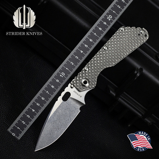 美国Strider挺进者2025刀展定制款SMF户外高硬度粉末钢战术折叠刀