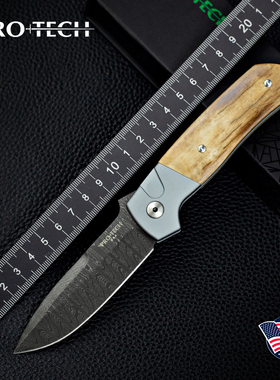 美国进口PROTECH超技术2025刀展限量典藏版大马士革EDC折叠刀收藏